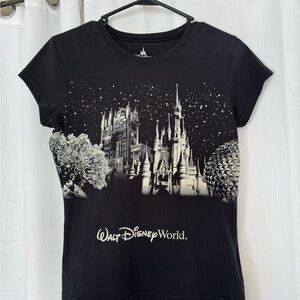 Disney Black Tee with White Park Imagery